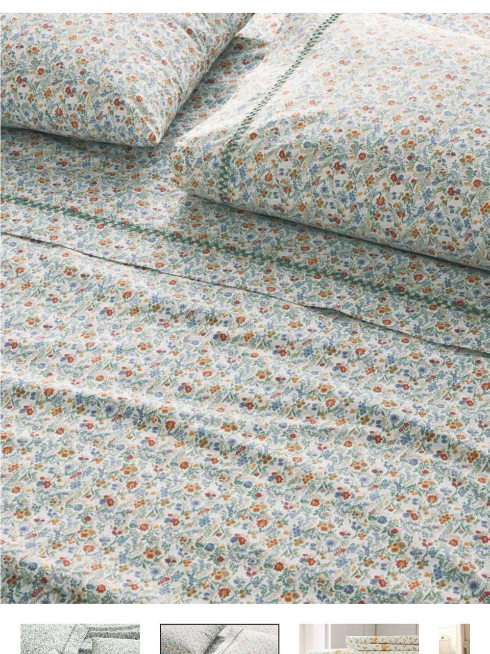 Garnet Hill Floral Cotton Ditsy Floral Twin Sheet Set